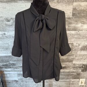Gracia Black Bow Blouse